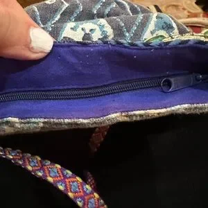 Pochette Brodée Et Perlée Christophe Sauvat - Grand Modèle, Jade Et Bleu, Style Ethnique élégant